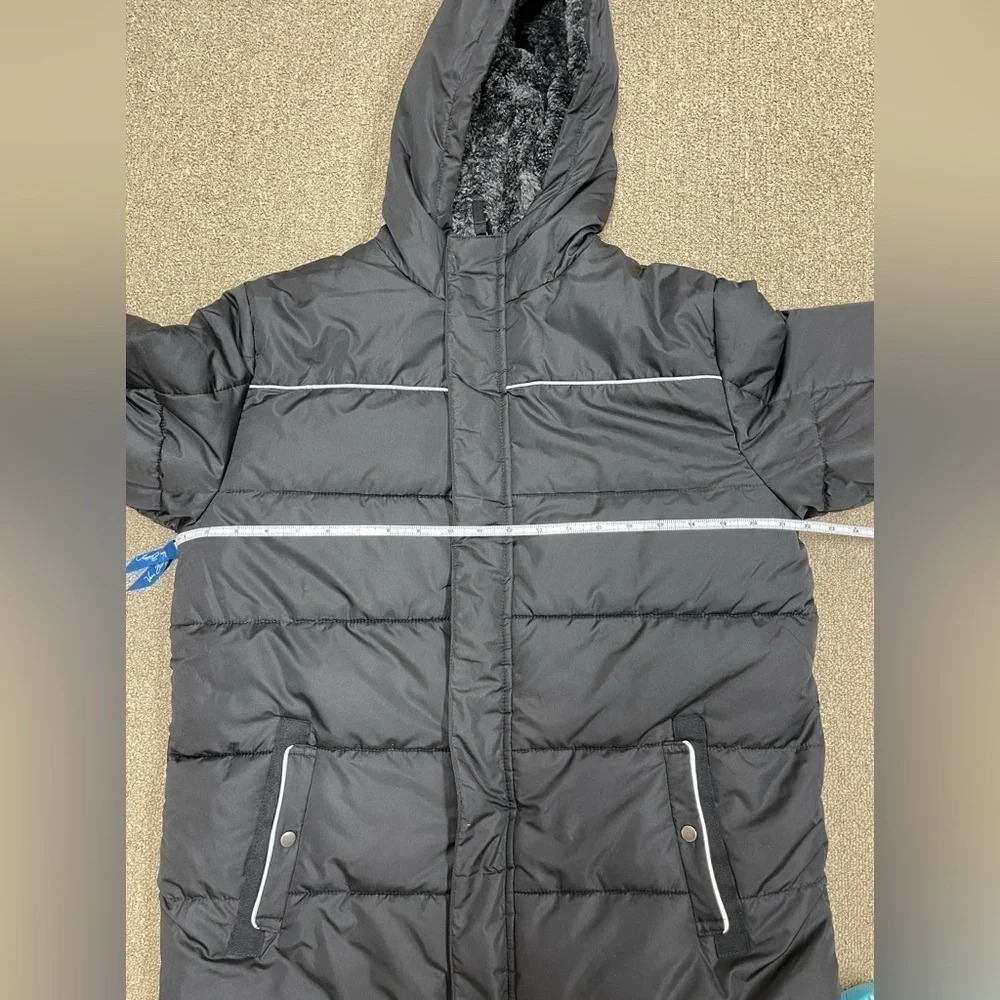 Swiss Tech: Boys Black Puffer Quilted Winter Coat, Size XXL (18)